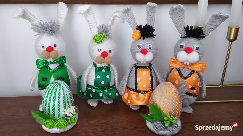 Króliczki Wielkanoc dekoracja rękodzieło Sędziszów Małopolski