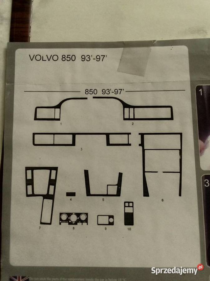 okleiny kokpitu volvo 850 v70
