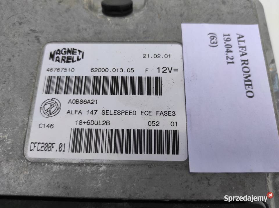 KOMPUTER SILNIKA ECU ALFA ROMEO 147 937 3D Układ elektryczny Nowy Tomyśl