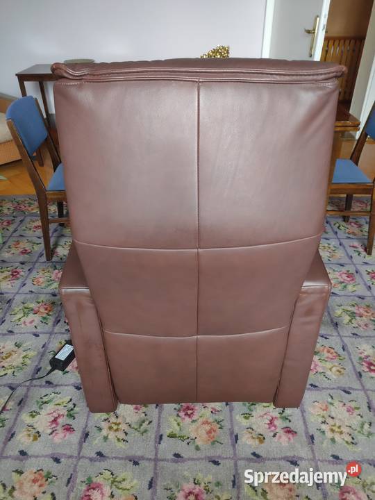 Fotel skórzany rozkładany elektryczny na pilota Lubliniec