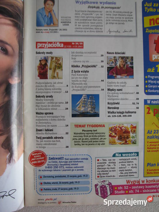 Przyjaciółka 3435 z 2003 r program TV miękka Czasopisma Brzegi