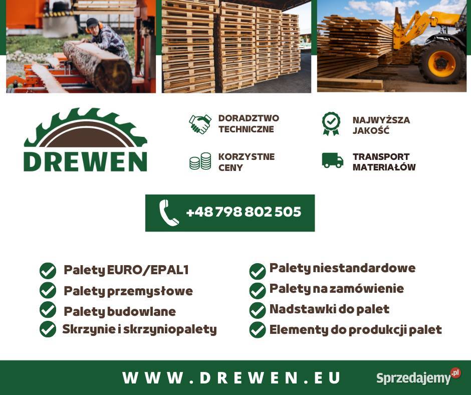 Palety Euro Paleta EPAL1 120x80 1200x800 gatunek Łódź sprzedam