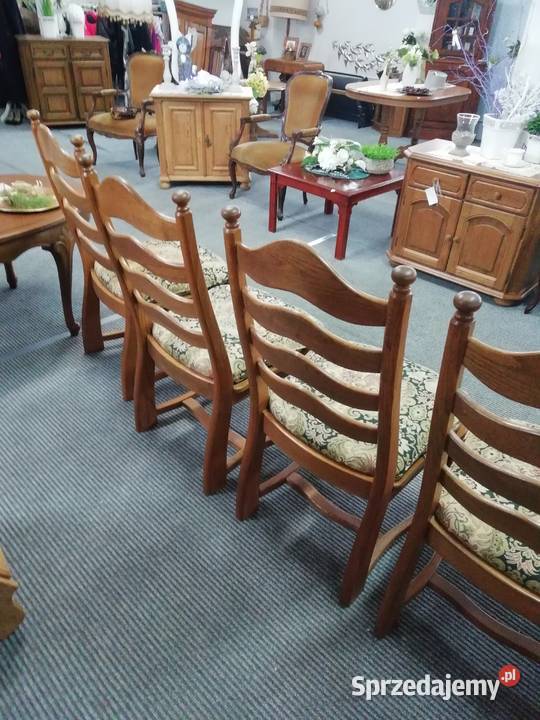Krzesła dębowe kpl 6 Okazja 102cm podkarpackie Tarnobrzeg