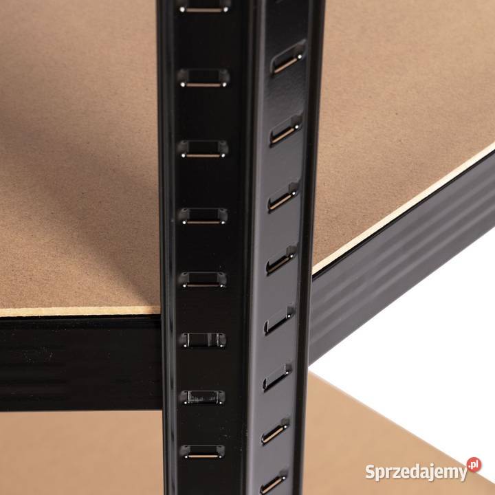 Regał narożny metalowy czarny 5 półek
