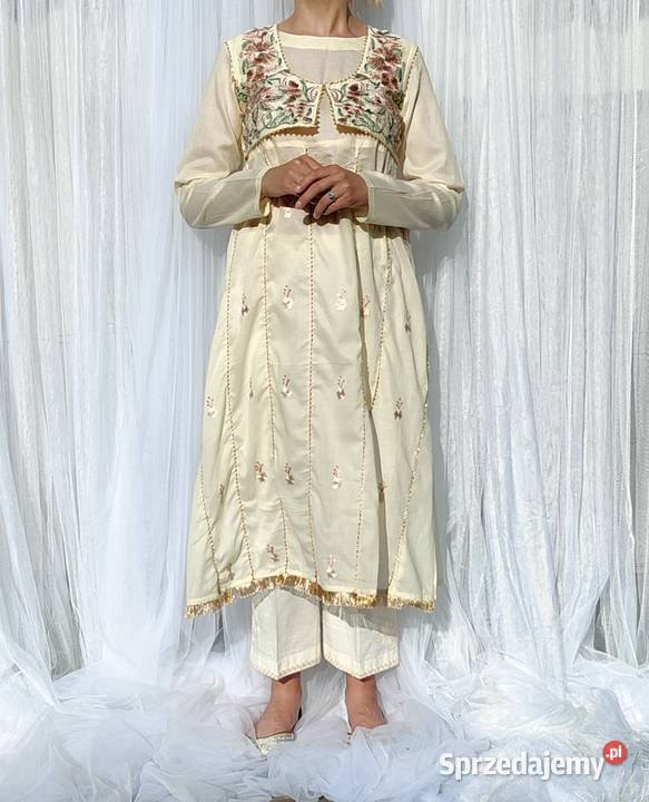 Długa sukienka bawełniana L 40 haftowana Szczecin