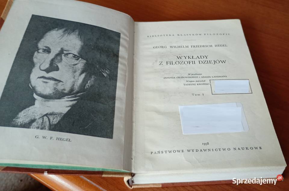 Wykłady z filozofii dziejów 1 Hegel Biblioteka Gdańsk sprzedam