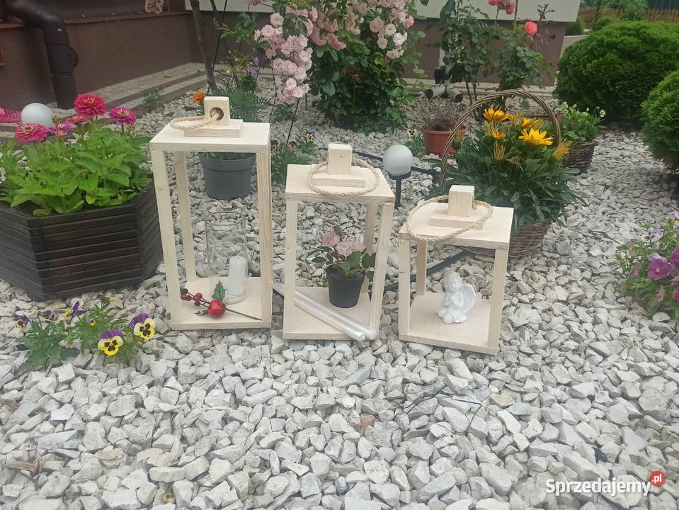 Lampiony dekoracyjne drewniane latarenki Skierdy