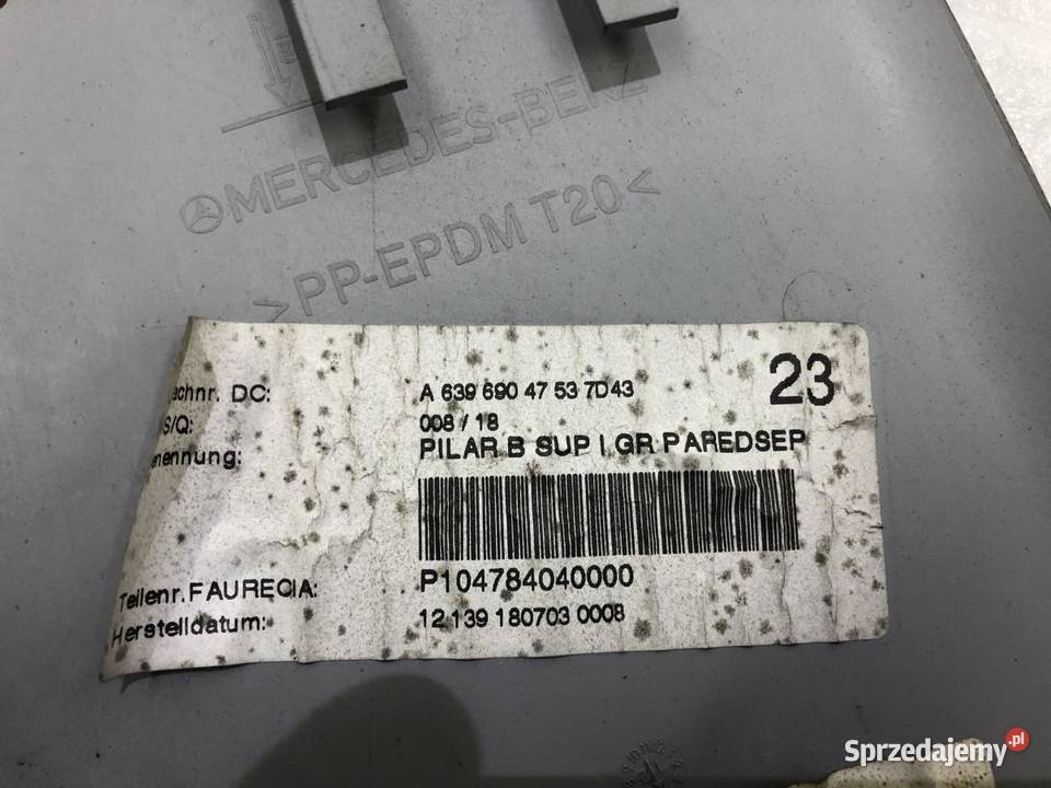 OSŁONA SŁUPKA LEWA MERCEDES VITO W639 osobowe Listwy sprzedam