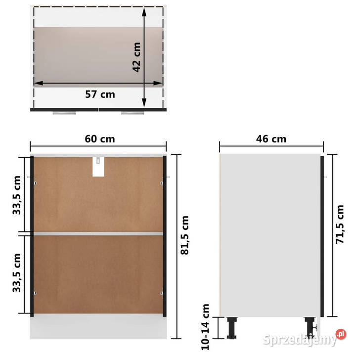 Szafka kuchenna czarna 60x46x815 materiał sprzedam