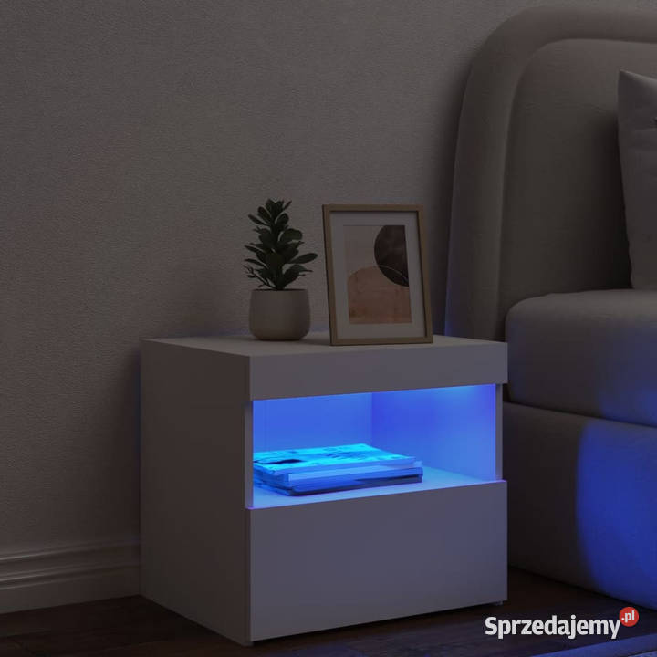 Szafka nocna z oświetleniem LED biała 50x40x45 Warszawa