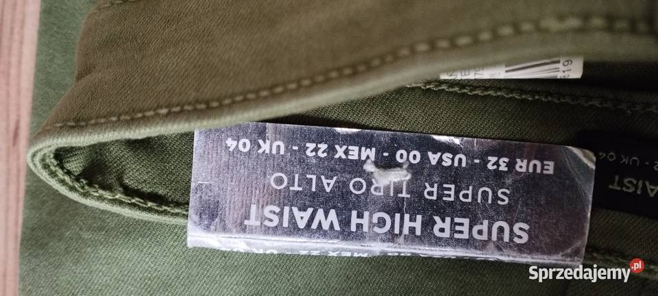 spodnie stradivarius r32 16060A skinny green Bez wzoru