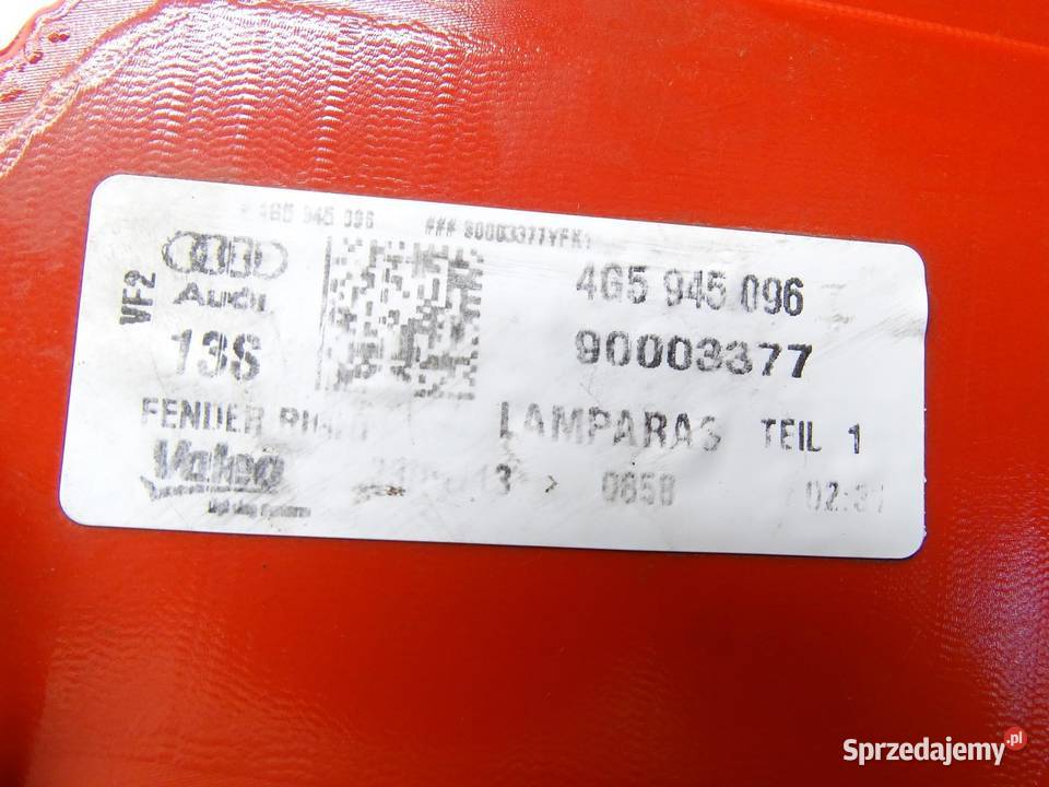 LAMPA PRAWA PRAWY TYŁ TYLNA W BŁOTNIK 4G5945096