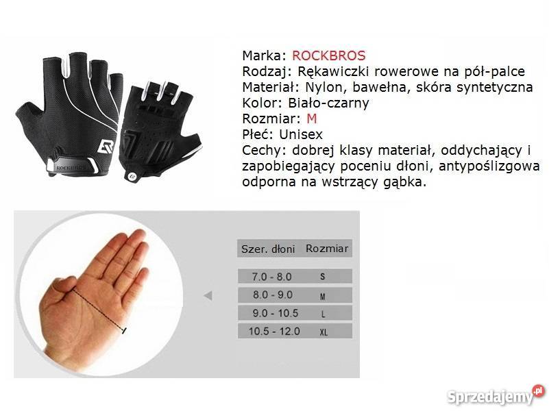 Rękawiczki na rower RockBros półpalce unisex M Części i akcesoria Dęblin