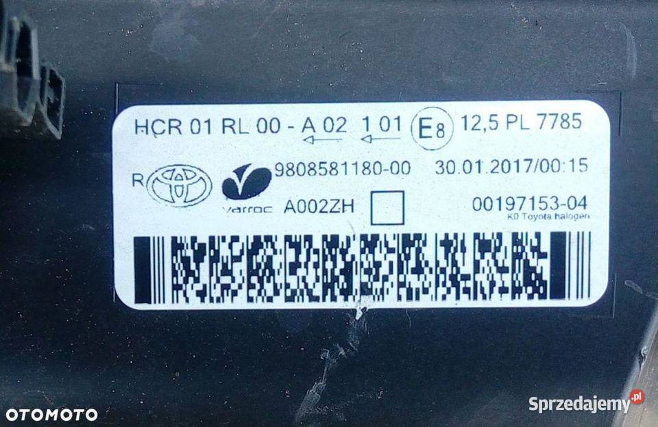 TOYOTA PROACE LAMPA PRAWA dostawcze Lampy przednie