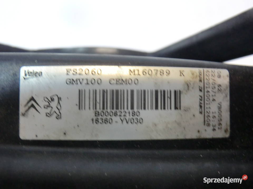 WENTYLATOR CHŁODNICY PEUGEOT 207 GMV100CEM00 małopolskie Krzeszowice sprzedam