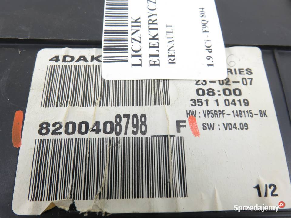 LICZNIK RENAULT MEGANE II 19 dCi 8200408798F