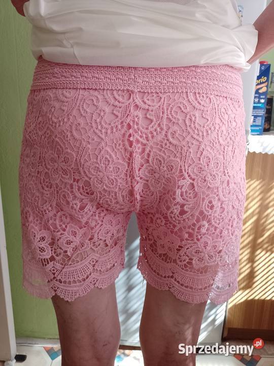 SM Ekskluzywne różowe szorty ażurowe z Londynu różowy małopolskie