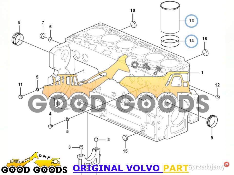 VOLVO TULEJA CYLINDRA 110 MM D8 D8H D8J 22417708 Władysławów