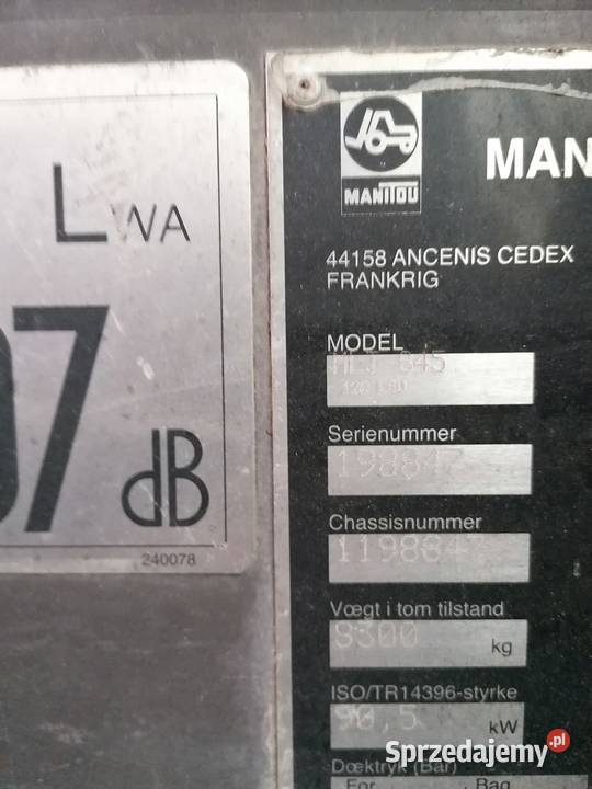 Manitou MT 845 2004r Części Części do maszyn budowlanych wielkopolskie Wilkowo