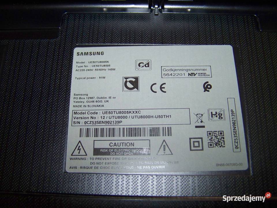 Main BN9415380C Samsung UE50TU8005 743411 Części i akcesoria Kraków sprzedam