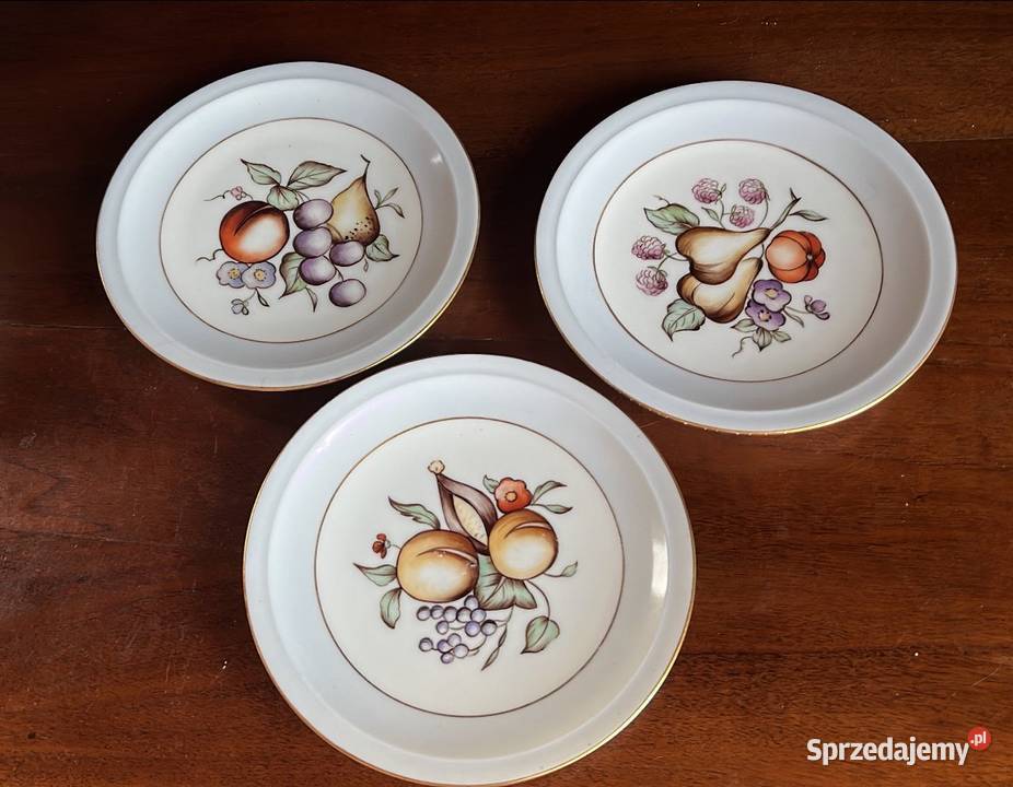 Talerz z Fabriken Porcelan Norden Owoce ręcznie pomorskie Gdańsk