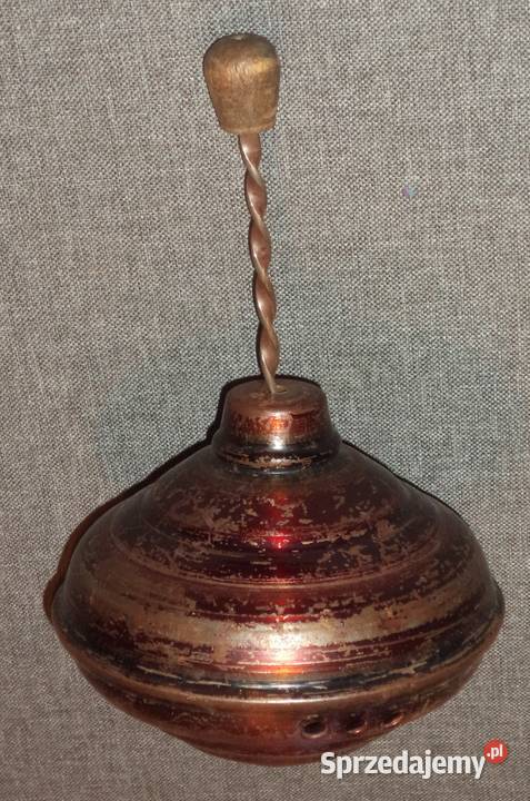 Stary wirujący metalowy bąk zabawka PRLu 3 Piekary Śląskie