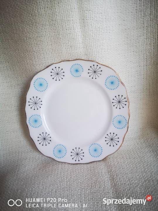 Filiżanka z talerzkiem deserowym Bone China Made Porcelana i szkło Gdańsk sprzedam
