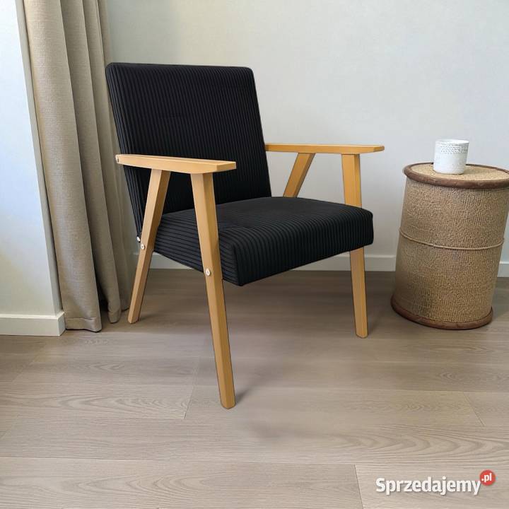 Sztruksowy fotel wypoczynkowy Retro PRL różne Fotele Tarchały Małe