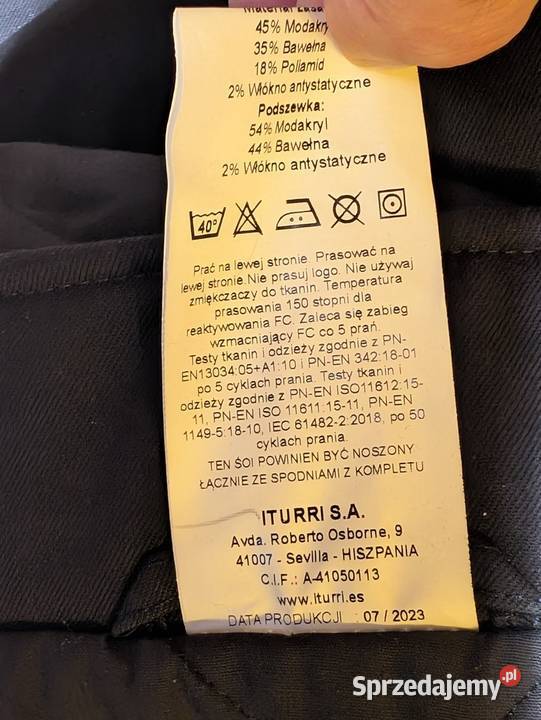 Nowe ubranie robocze zimowe Iturri Rozmiar XL Kędzierzyn-Koźle