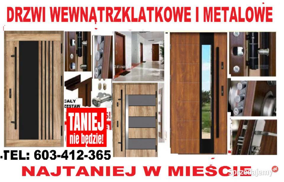 Drzwi zewnętrzne wejściowe wewnątrzklatkowe z Pionki