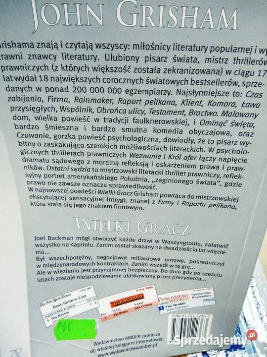 Grisham Wielki gracz książki używane