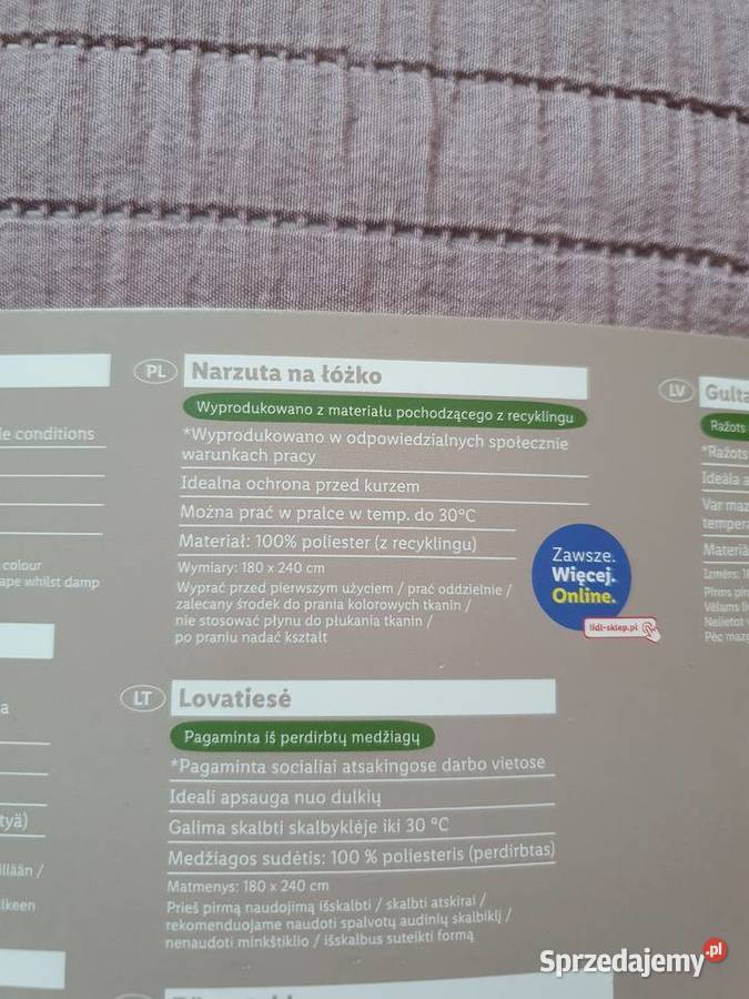 Narzuta na łóżko Livarno 180x240 bedspread opolskie Kędzierzyn-Koźle