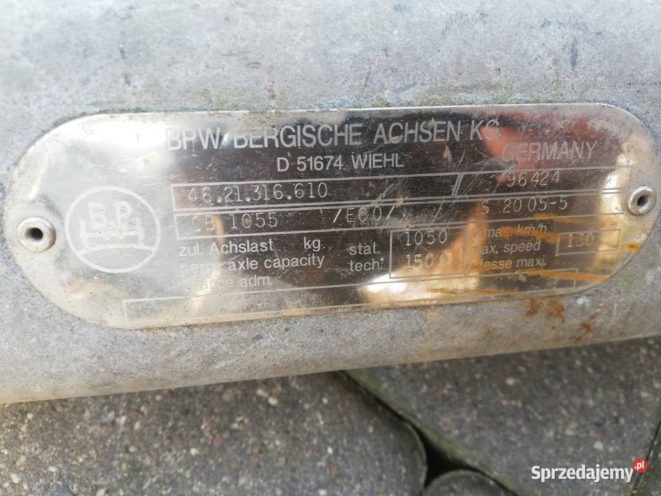 Oś skrętna Alko Knott przyczepa 1500 v 130 Sieciechów