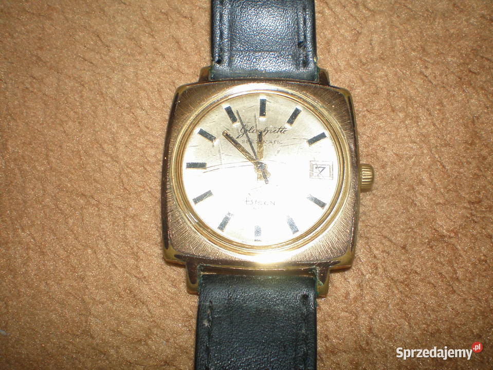 Zegarek męski Glashutte w złotym kolorze Używany śląskie Piekary Śląskie