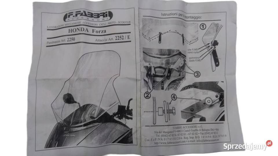 STELAŻ UCHWYT MOCOWANIE SZYBY FABBRI HONDA FORZA Części i akcesoria motocyklowe podlaskie Bielsk Podlaski sprzedam