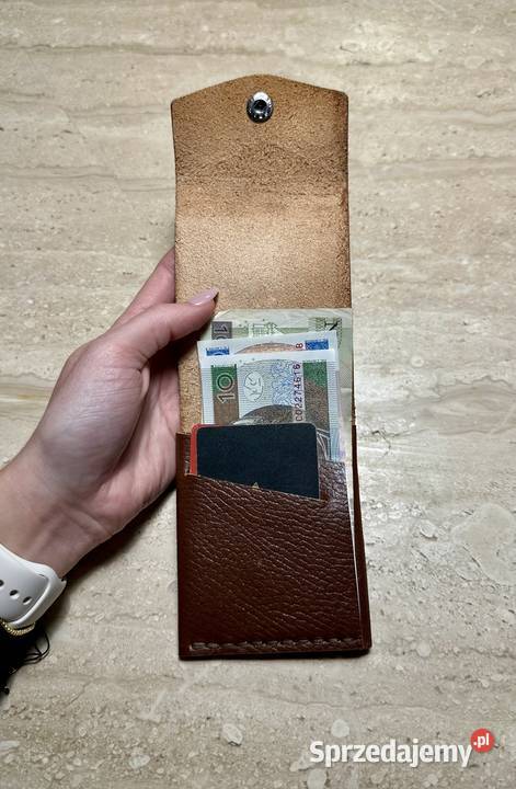 Portfel ręcznie szyty z miejscem na karty i Maciejowice