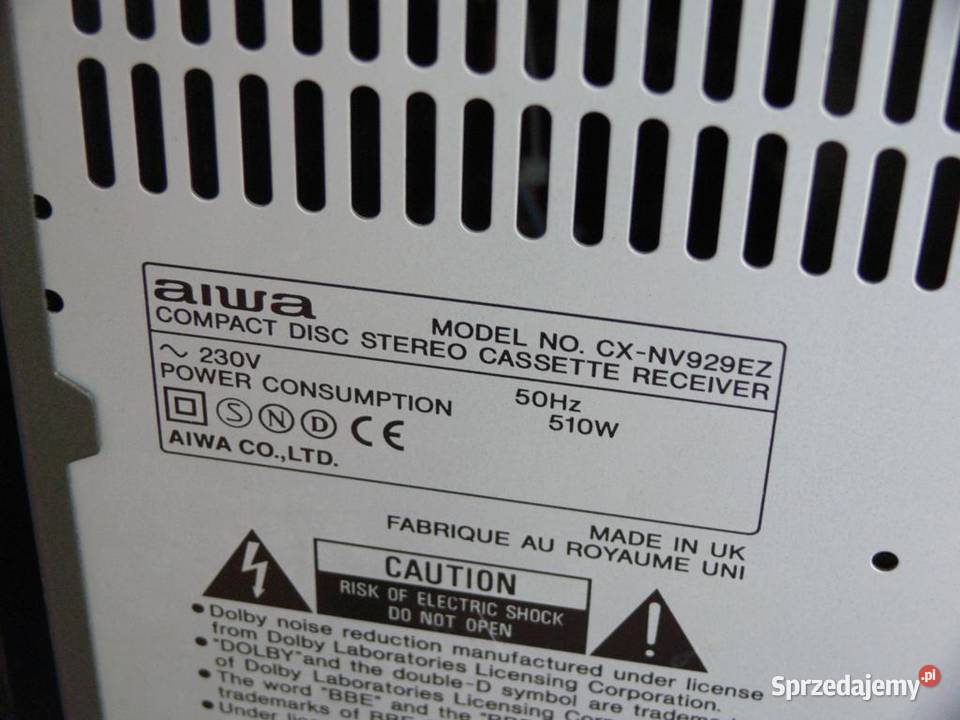 Wieża Aiwa 510 wat kolumny AUX CD radio Karaoke podkarpackie Jasło
