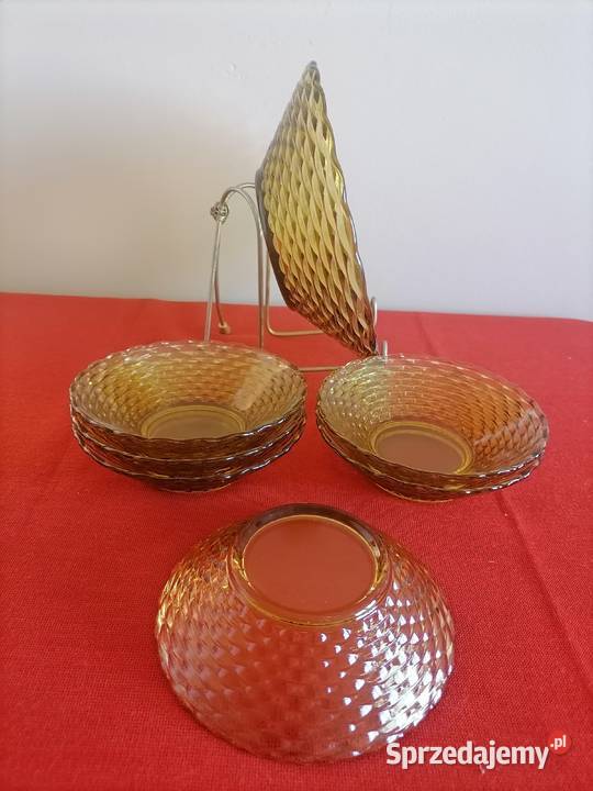 Komplet Miodowych Misek PRL