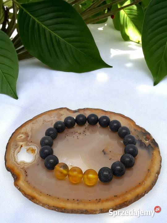 Bransoletka z bursztynu BURSZTYN bałtycki kulka Warszawa