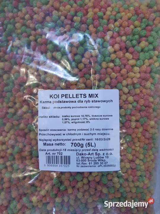 DakoArt pokarm ryby oczka wodne Koi Pellet Mix sprzedam