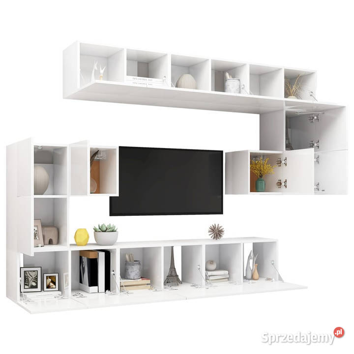 10cz zestaw szafek TV biały materiał Warszawa sprzedam