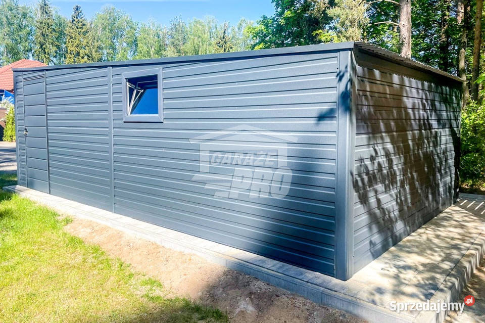Garaż Blaszany 4x8m Brama Uchylna 2x Okno Drzwi Sprzedaż