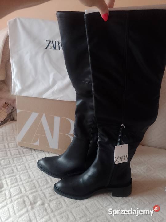 40 ZARA Długie Kozaki kolano muszkieterki z 26cm Kraków