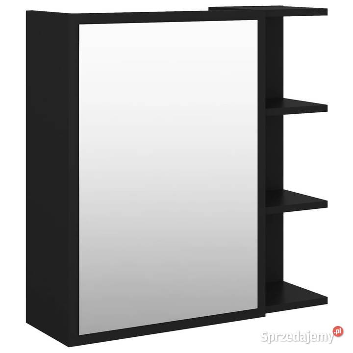 Szafka z lustrem czarna 625x205x64 materiał
