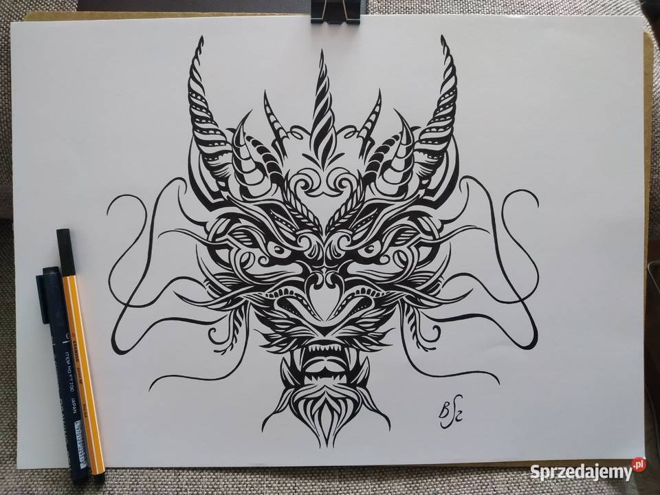 Rysunek smok cienkopis blok t A3 250 gm2 Warszawa