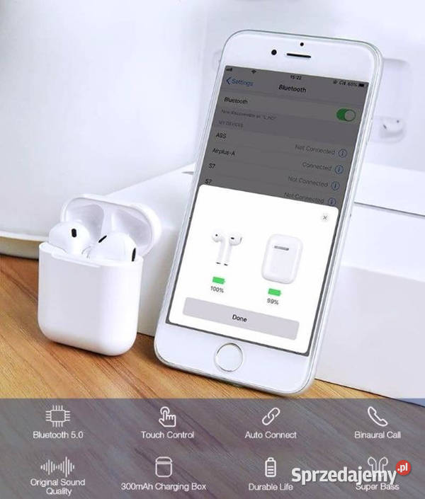 i20 tws nowe słuchawki dotykowe bezprzewodowe bluetooth 5.0