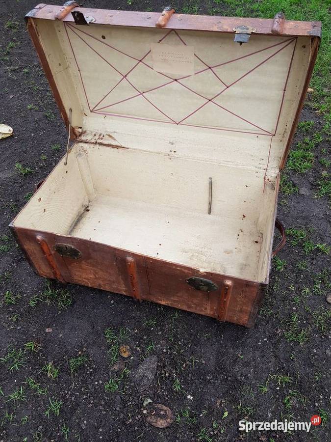 Duży piękny przedwojenny kufer podróżny Barlinek