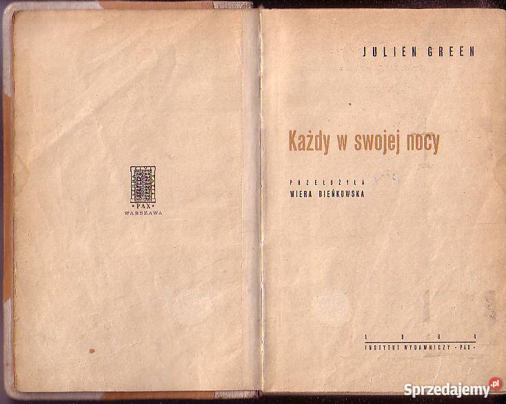 8999 KAŻDY W SWOJEJ NOCY JULIEN GREEN Czyrna