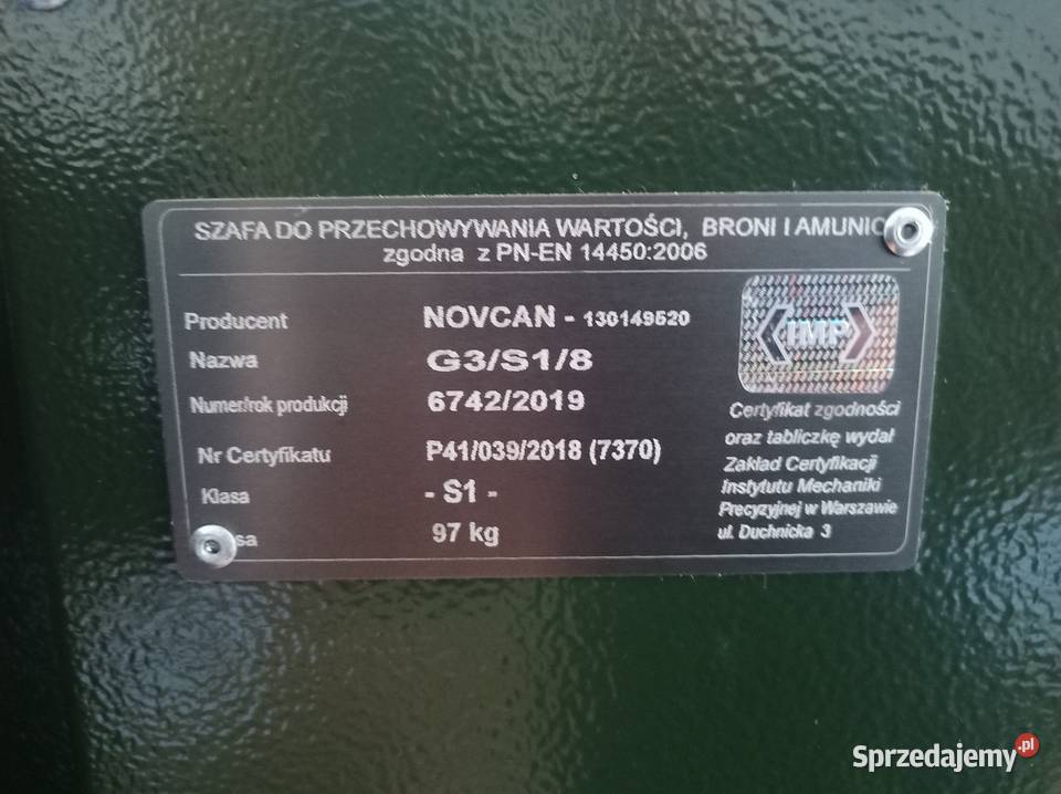 Sprzedam specjalny sejf do trzymania broni