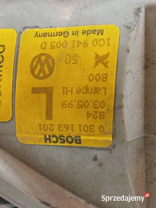 LAMPA PRZÓD LEWA EU 0301163201 VW Volkswagen osobowe Lampy przednie